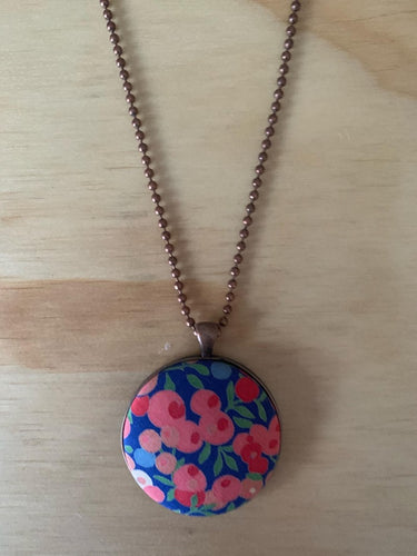 Blue/Pink Fabric Necklace