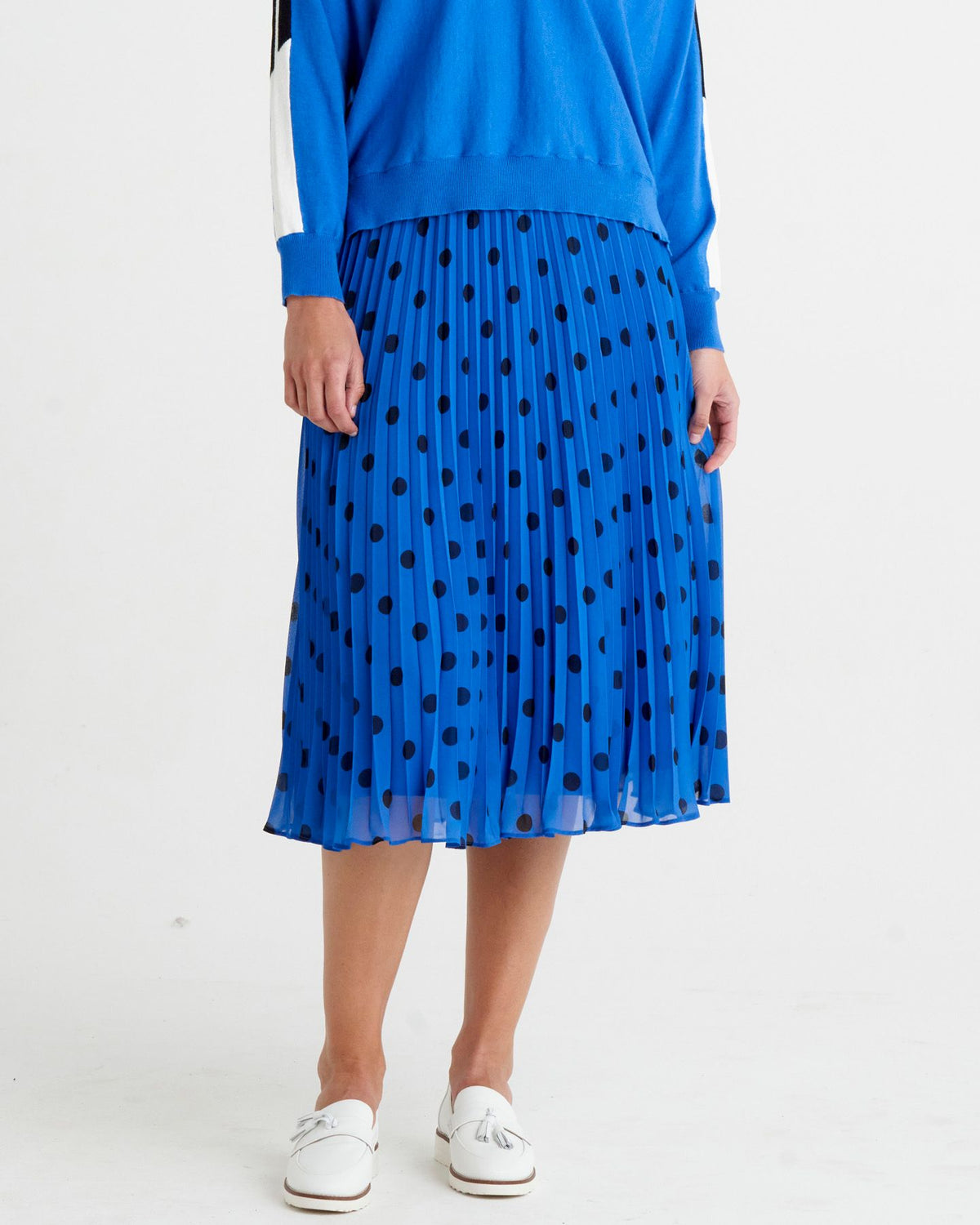 Chanel Pleated Skirt Bluebell Spots