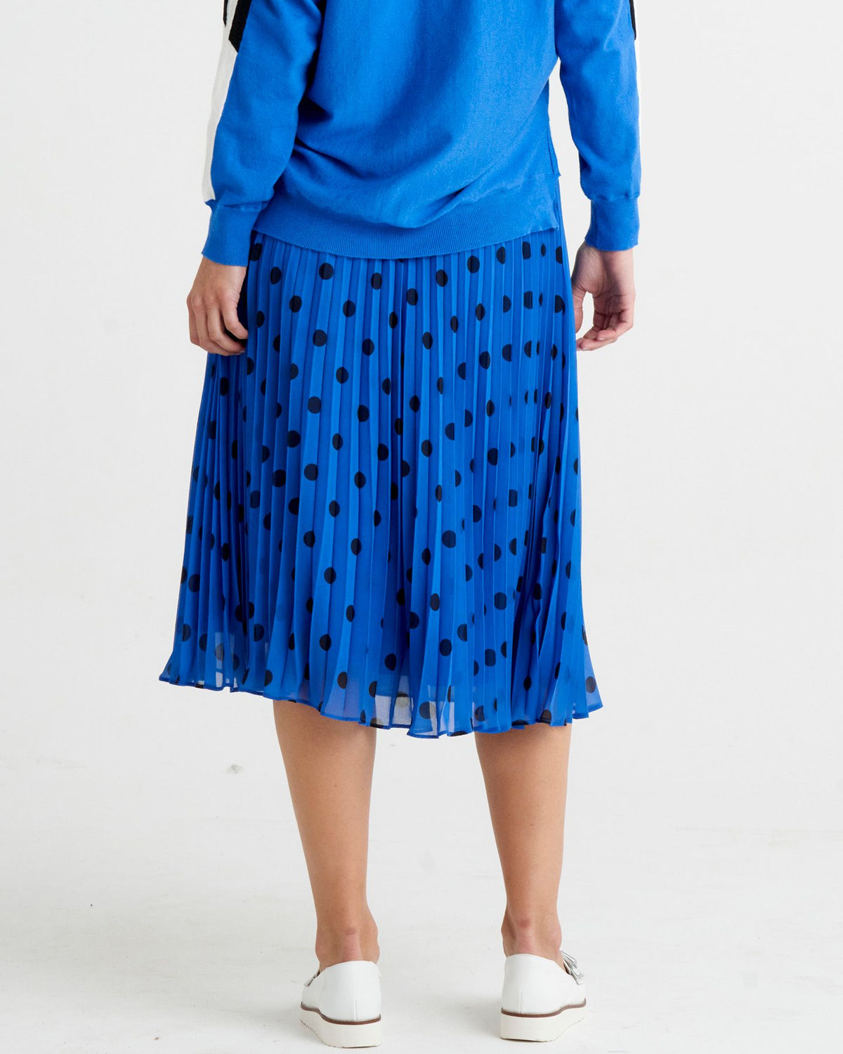 Chanel Pleated Skirt Bluebell Spots