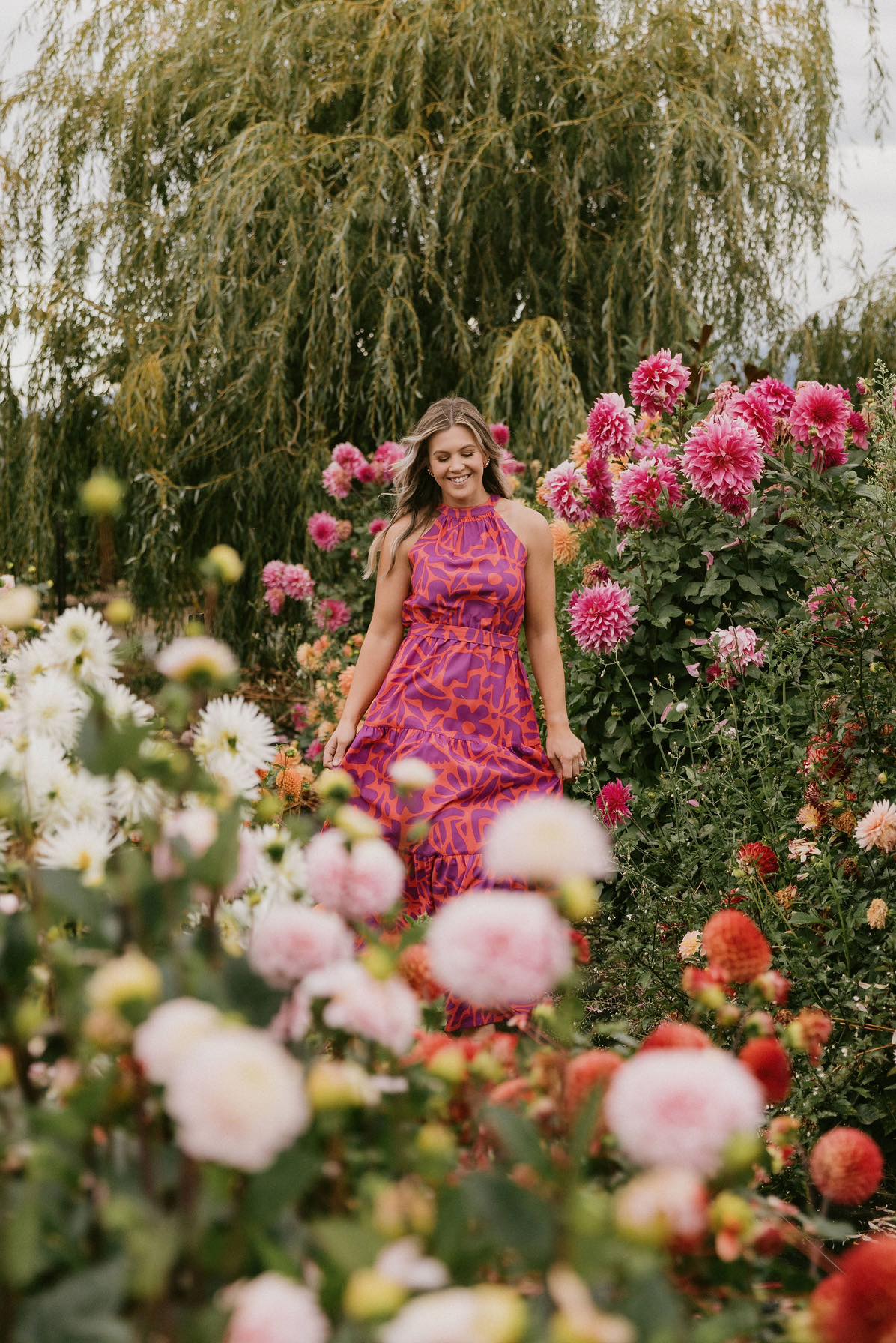 August Dress Sunset Floral