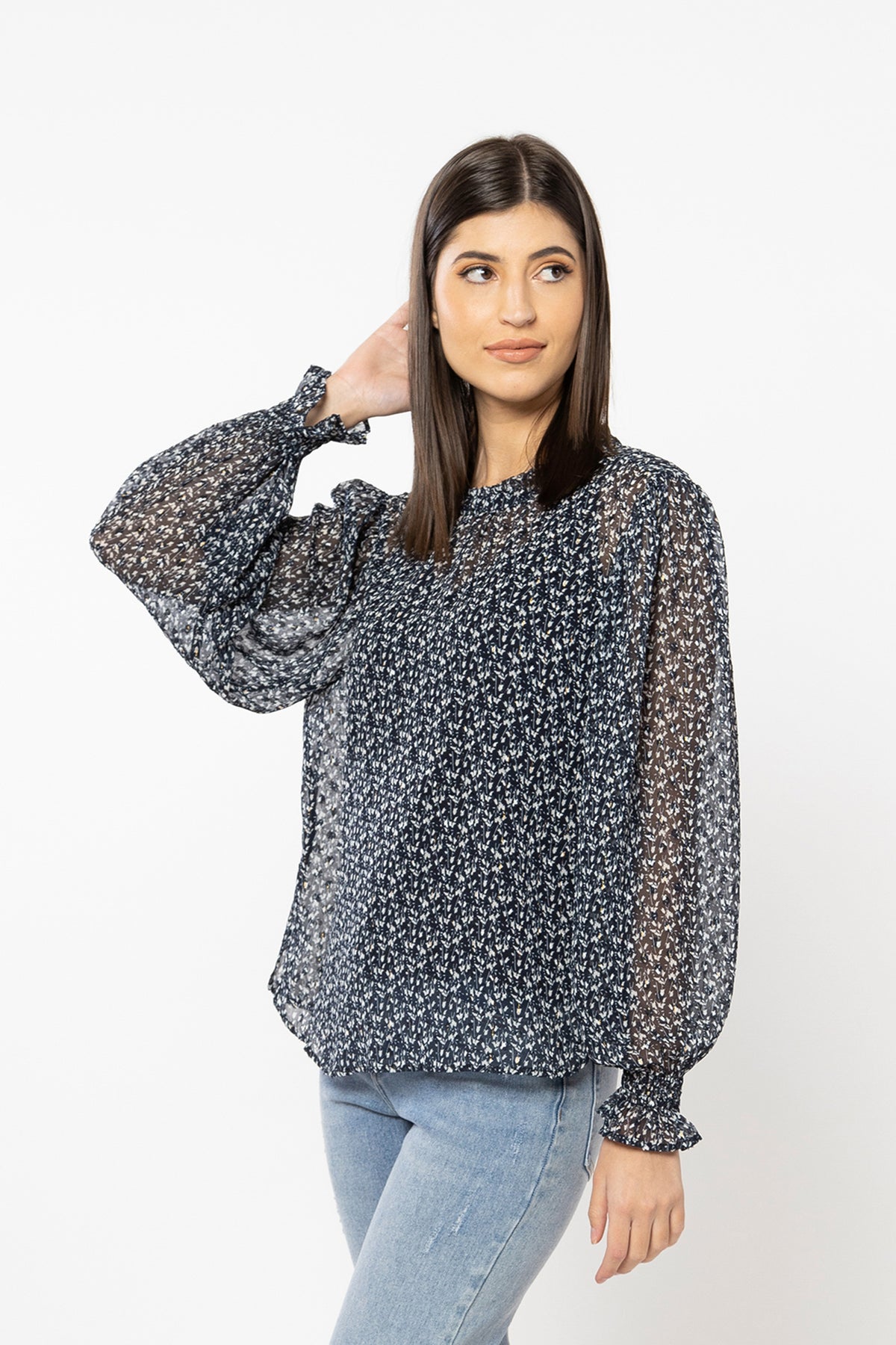 Alia Top Navy Lurex