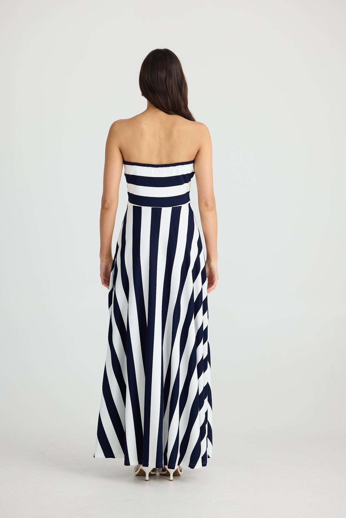 Thandie Strapless Dress Navy Stripe