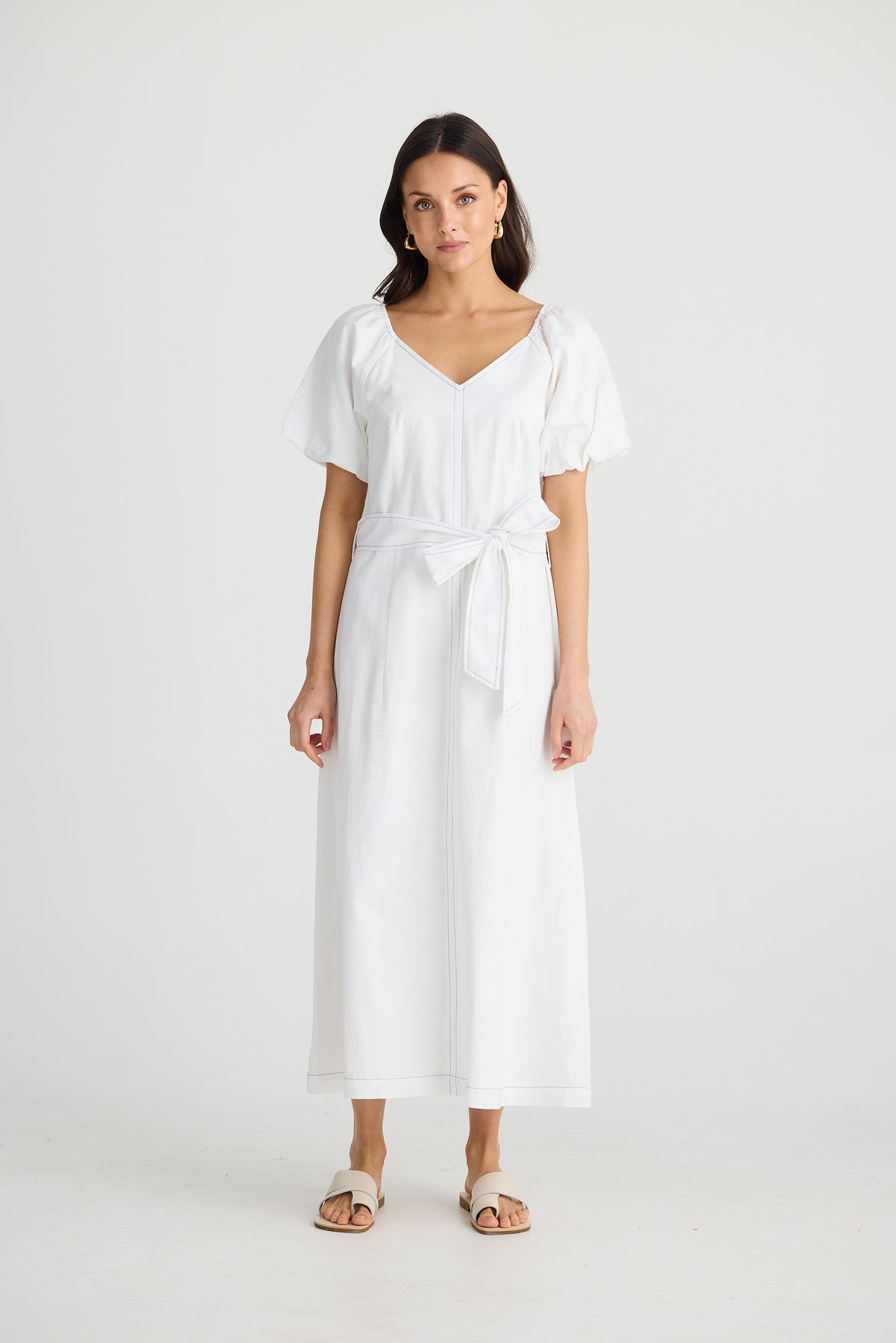 Stephanie Midi Dress White