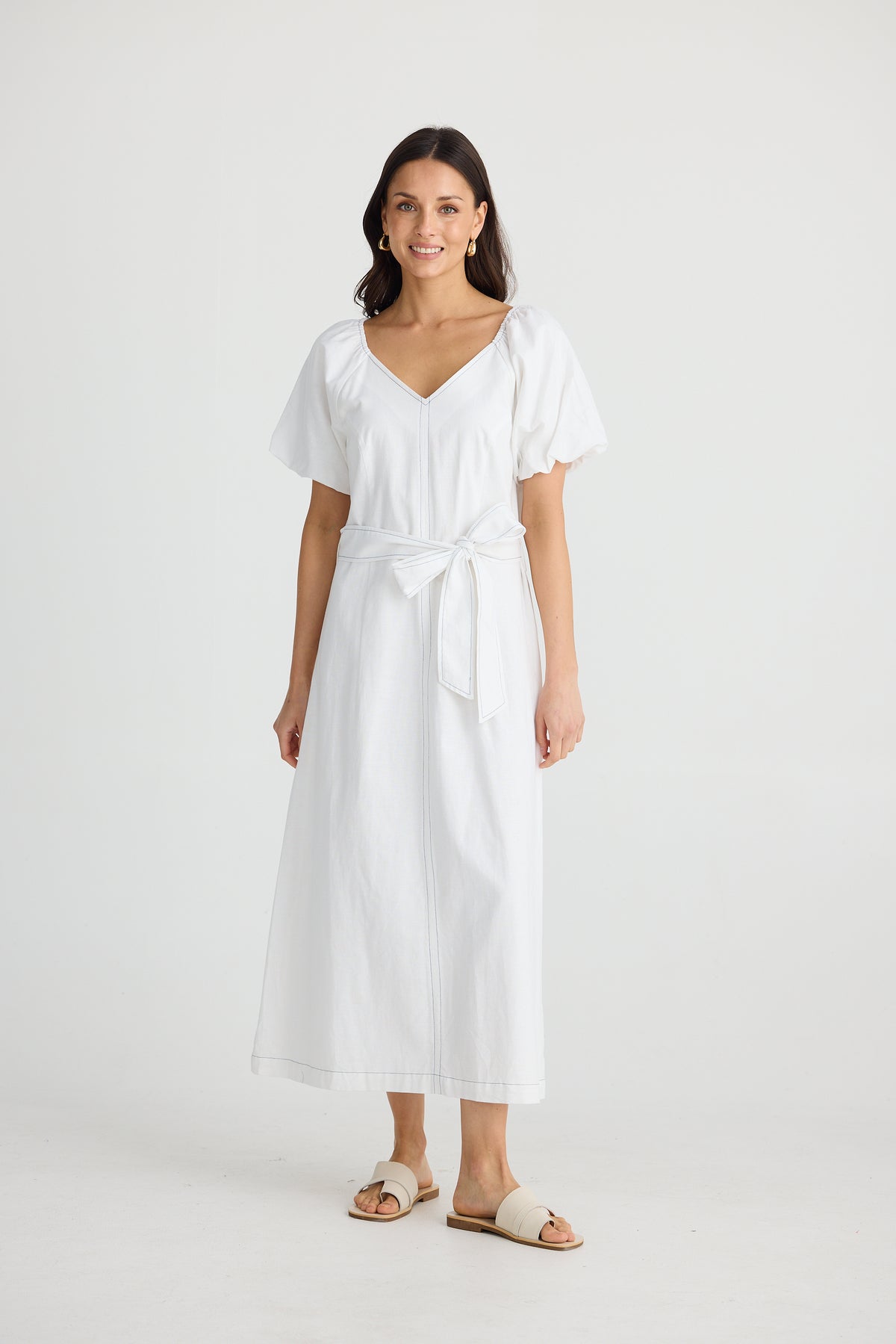 Stephanie Midi Dress White