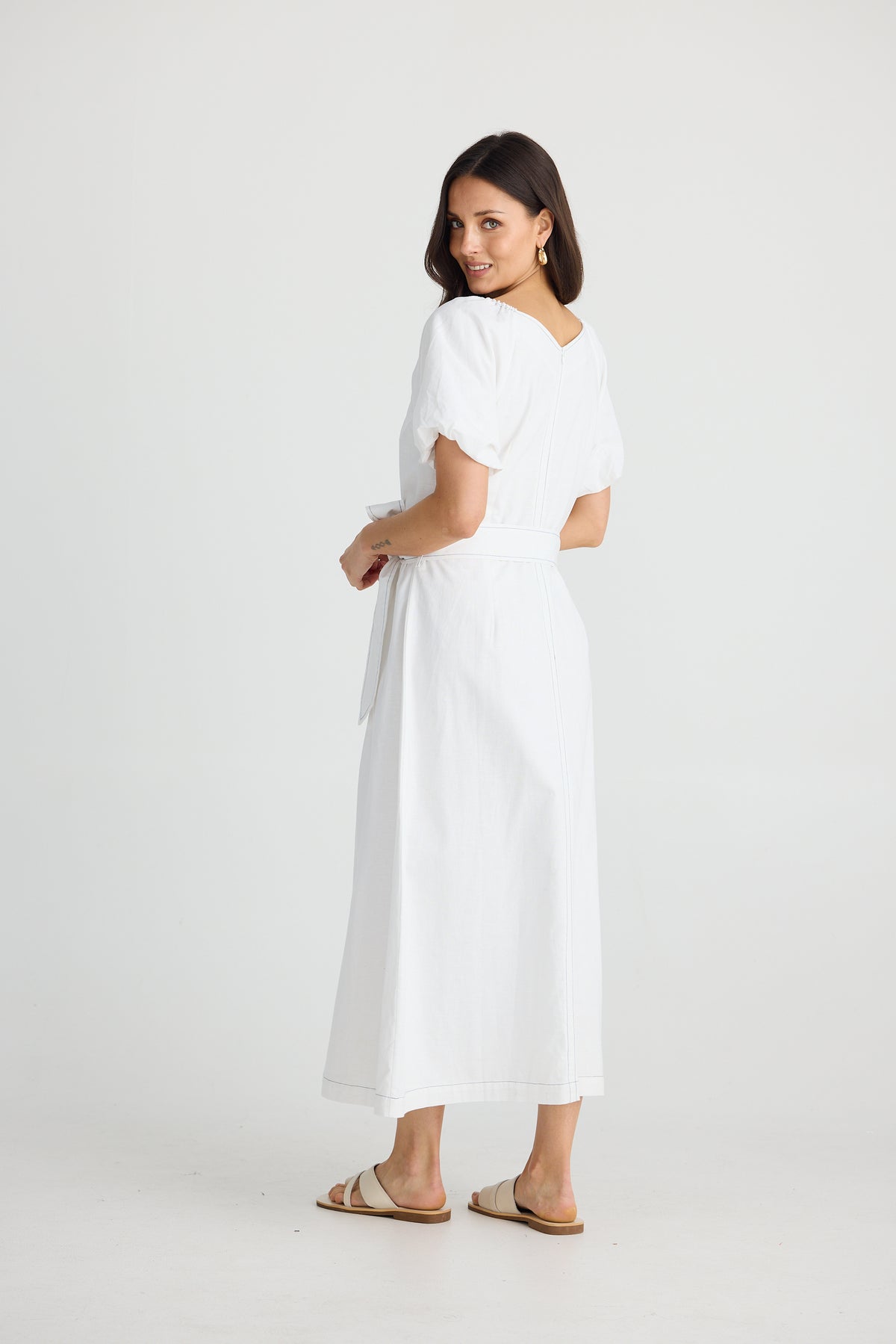 Stephanie Midi Dress White