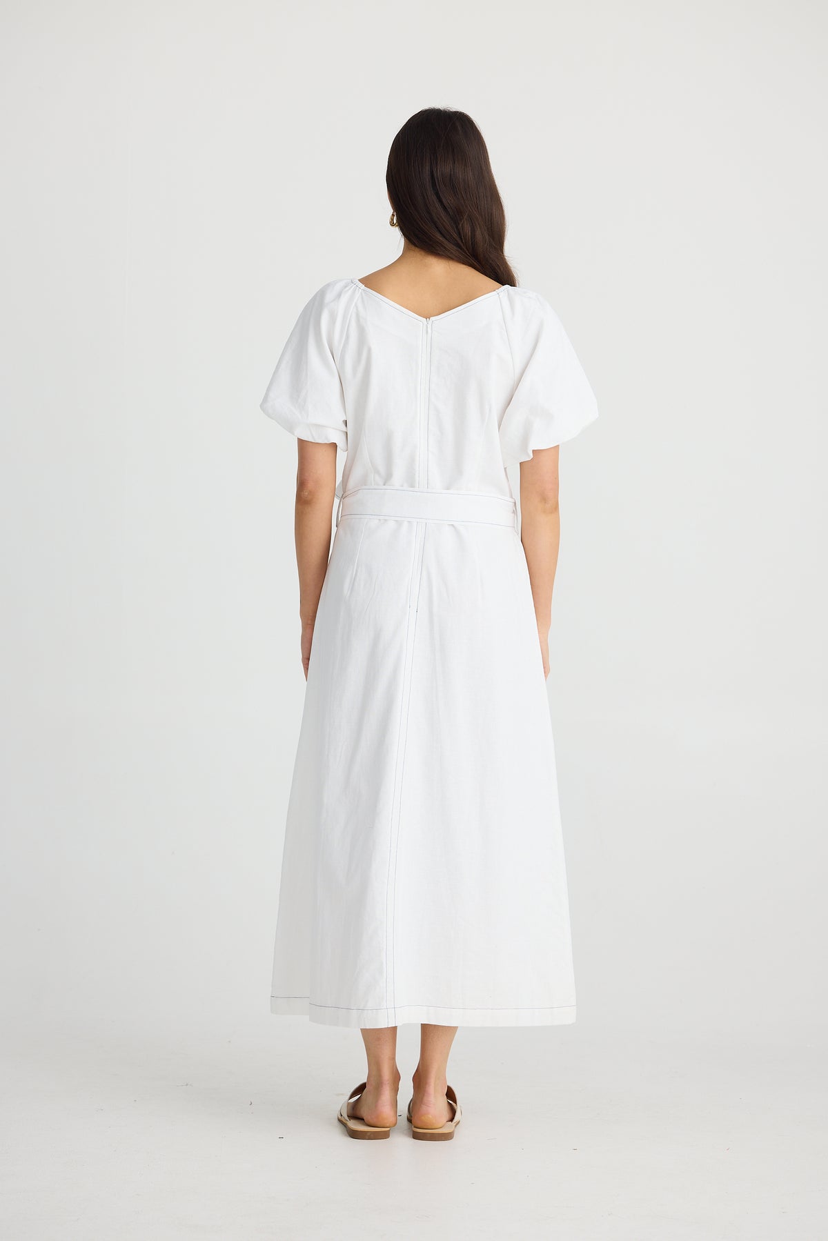 Stephanie Midi Dress White