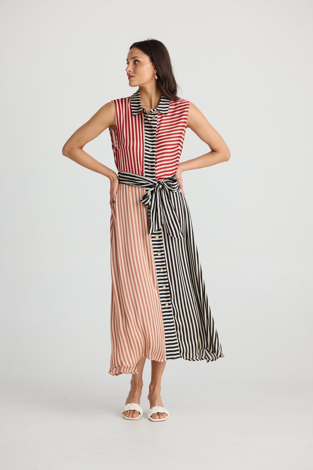 Lucy Sleeveless Dress Allsorts Stripe