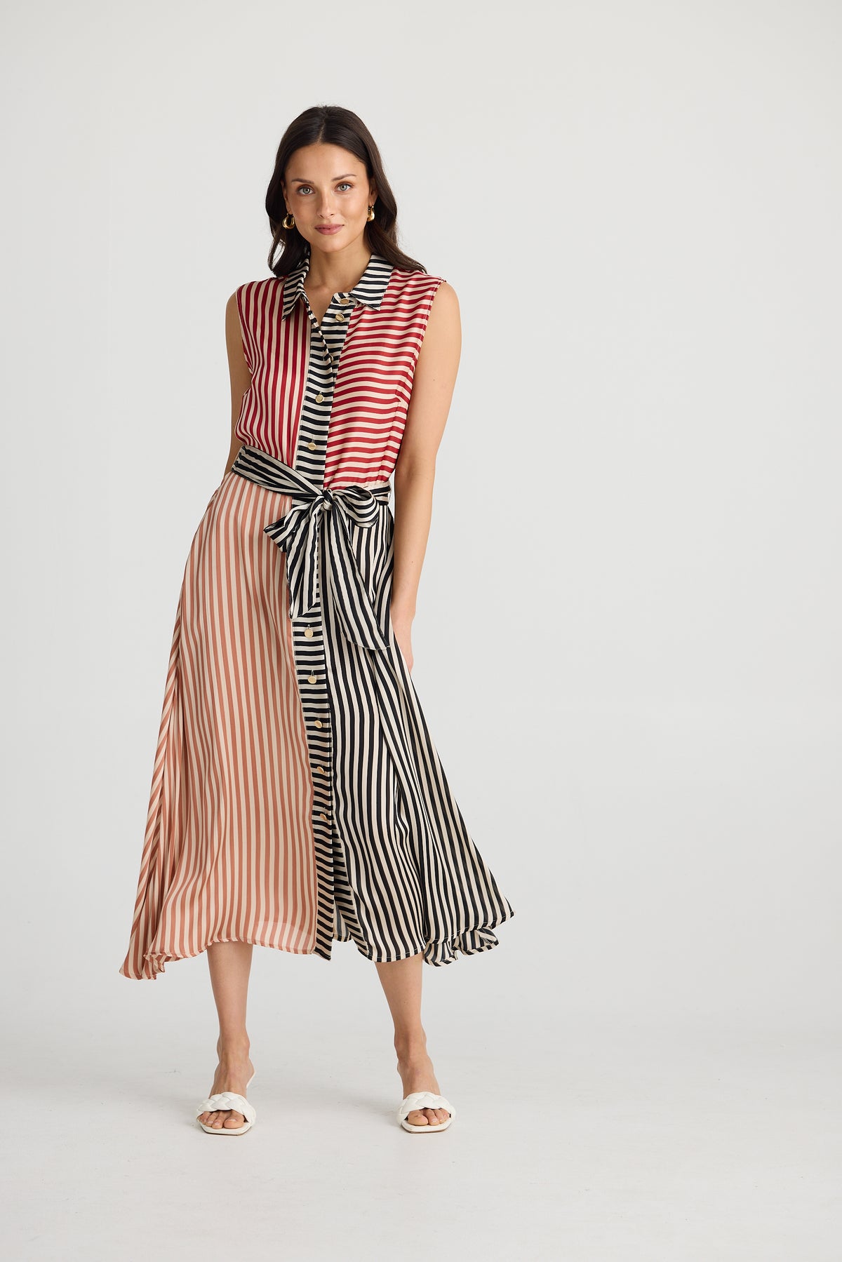 Lucy Sleeveless Dress Allsorts Stripe