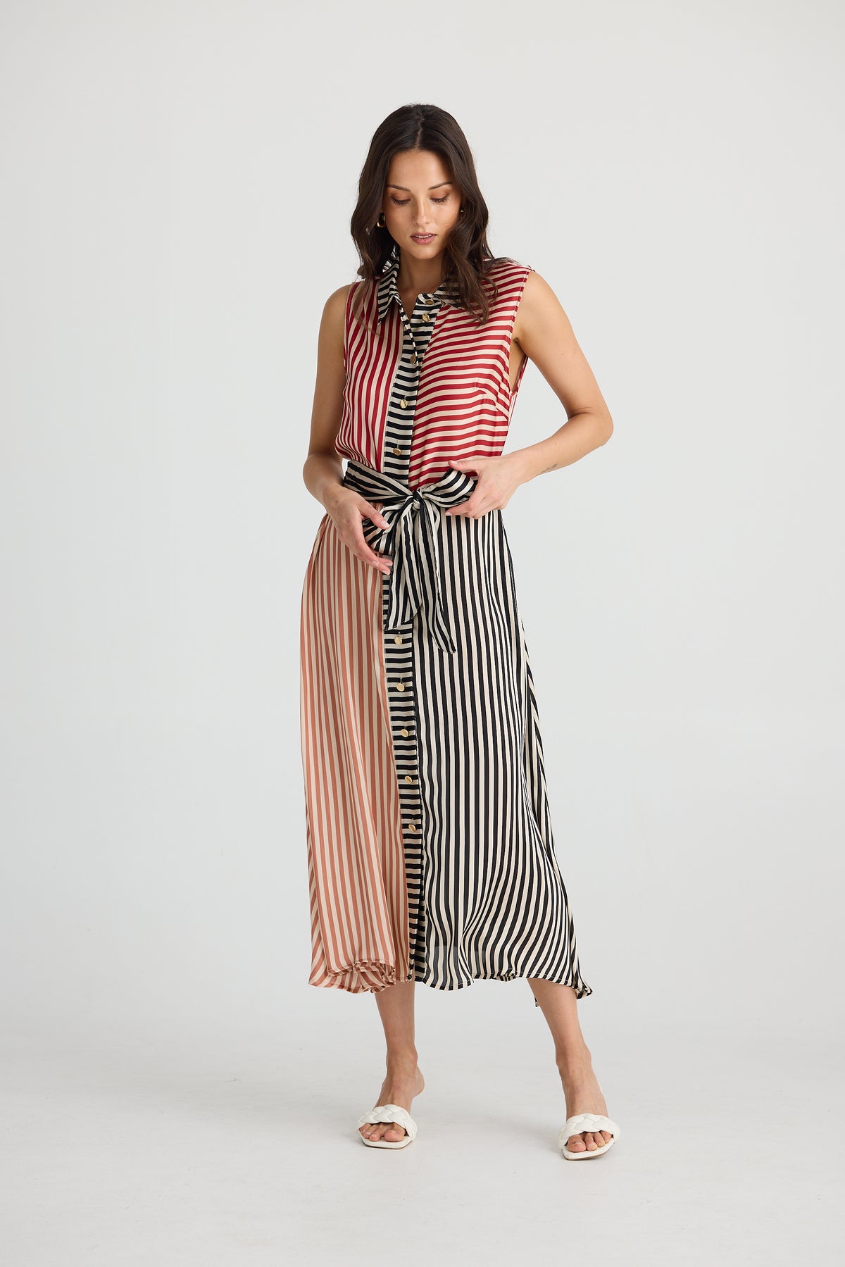 Lucy Sleeveless Dress Allsorts Stripe