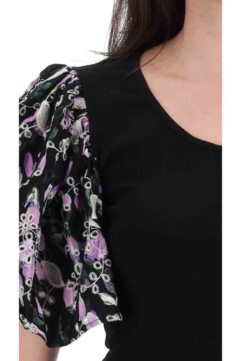 Bevvy Top Black Print