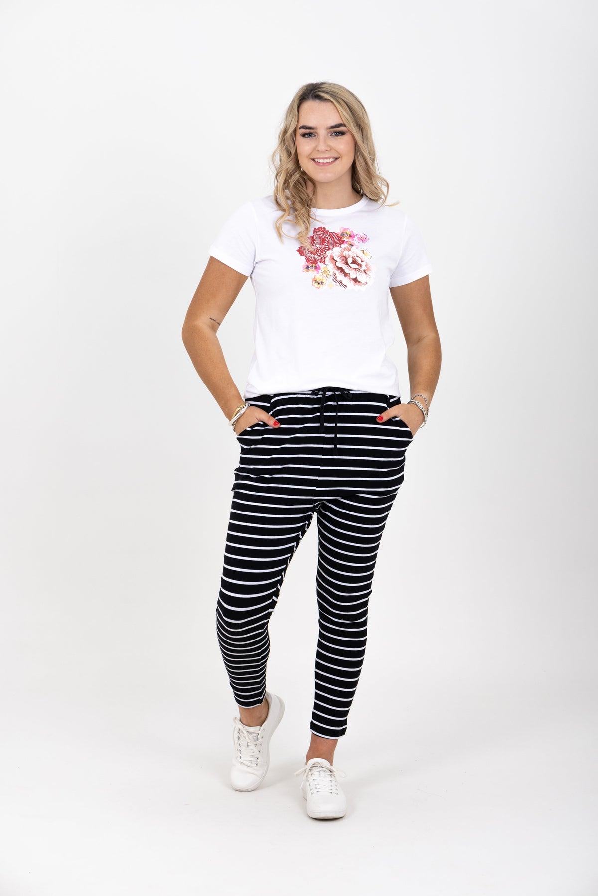 Jade Pants Black/White Stripe