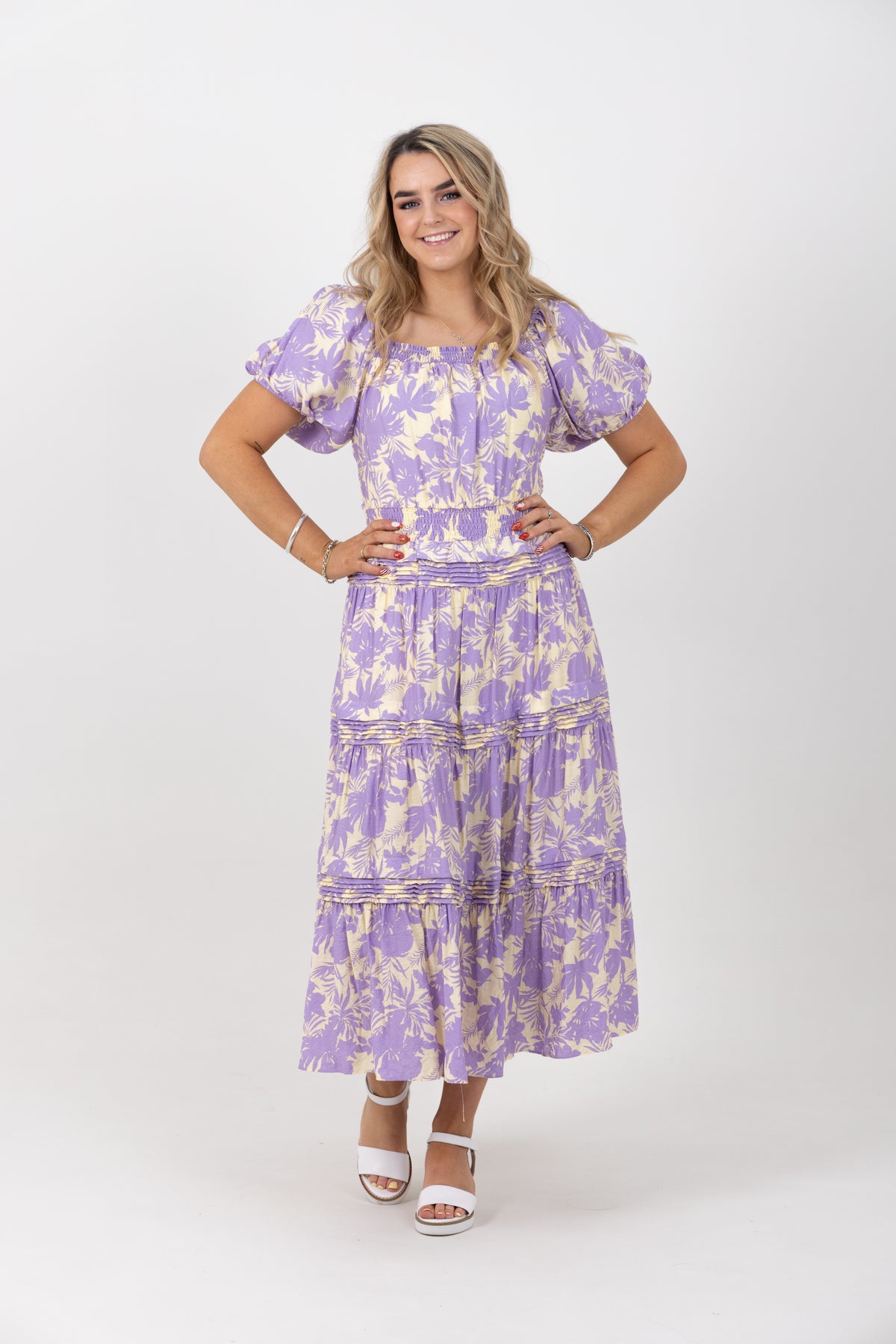 Manila Maxi Dress Lilac Palm