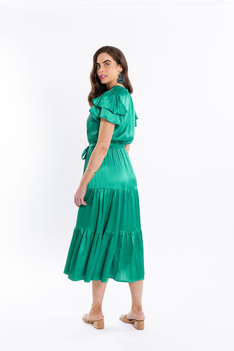 Cruise Maxi Dress Green Crinkle