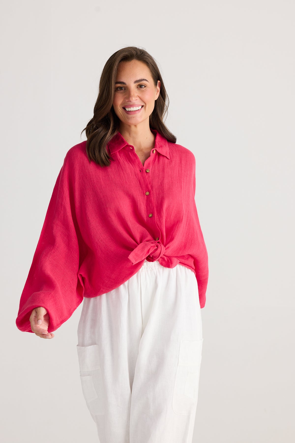 Cliffside Shirt Raspberry Gauze