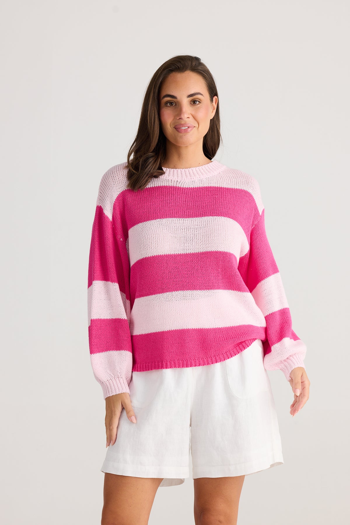 Driftwood Knit Pink Stripe