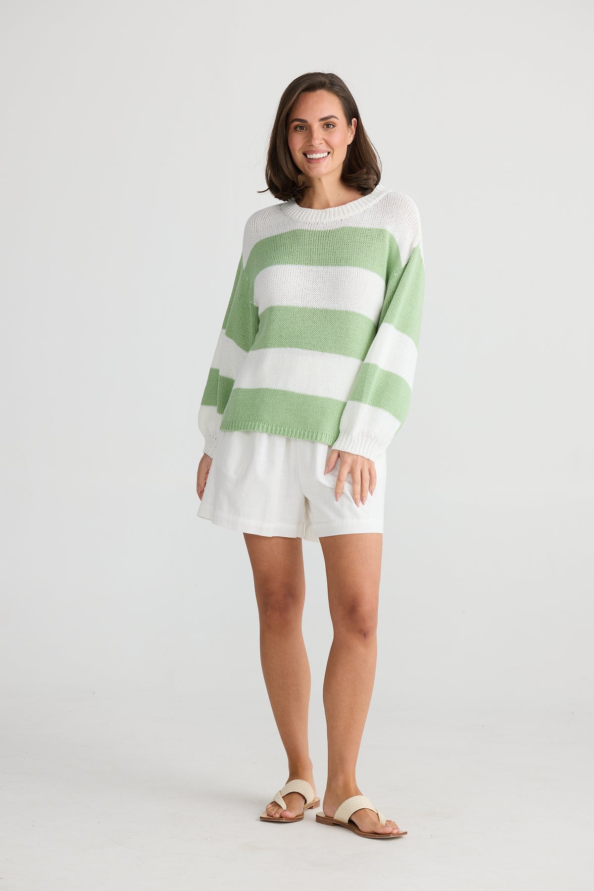 Driftwood Knit Mint Stripe