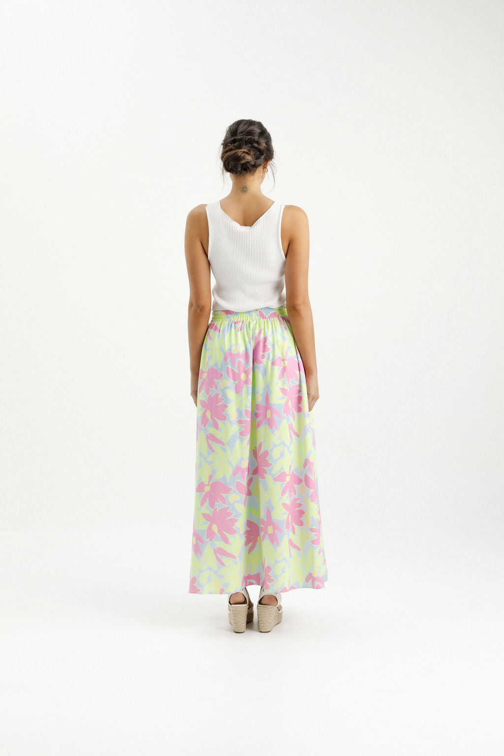 Elise Skirt Lime Daisies