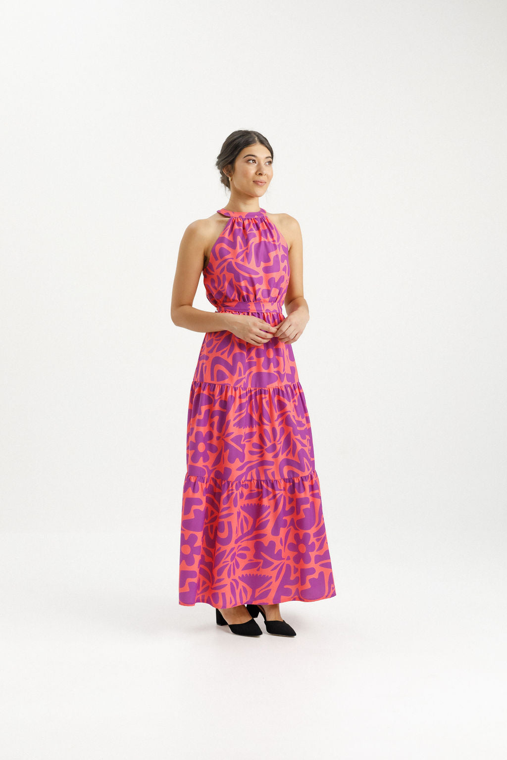 August Dress Sunset Floral