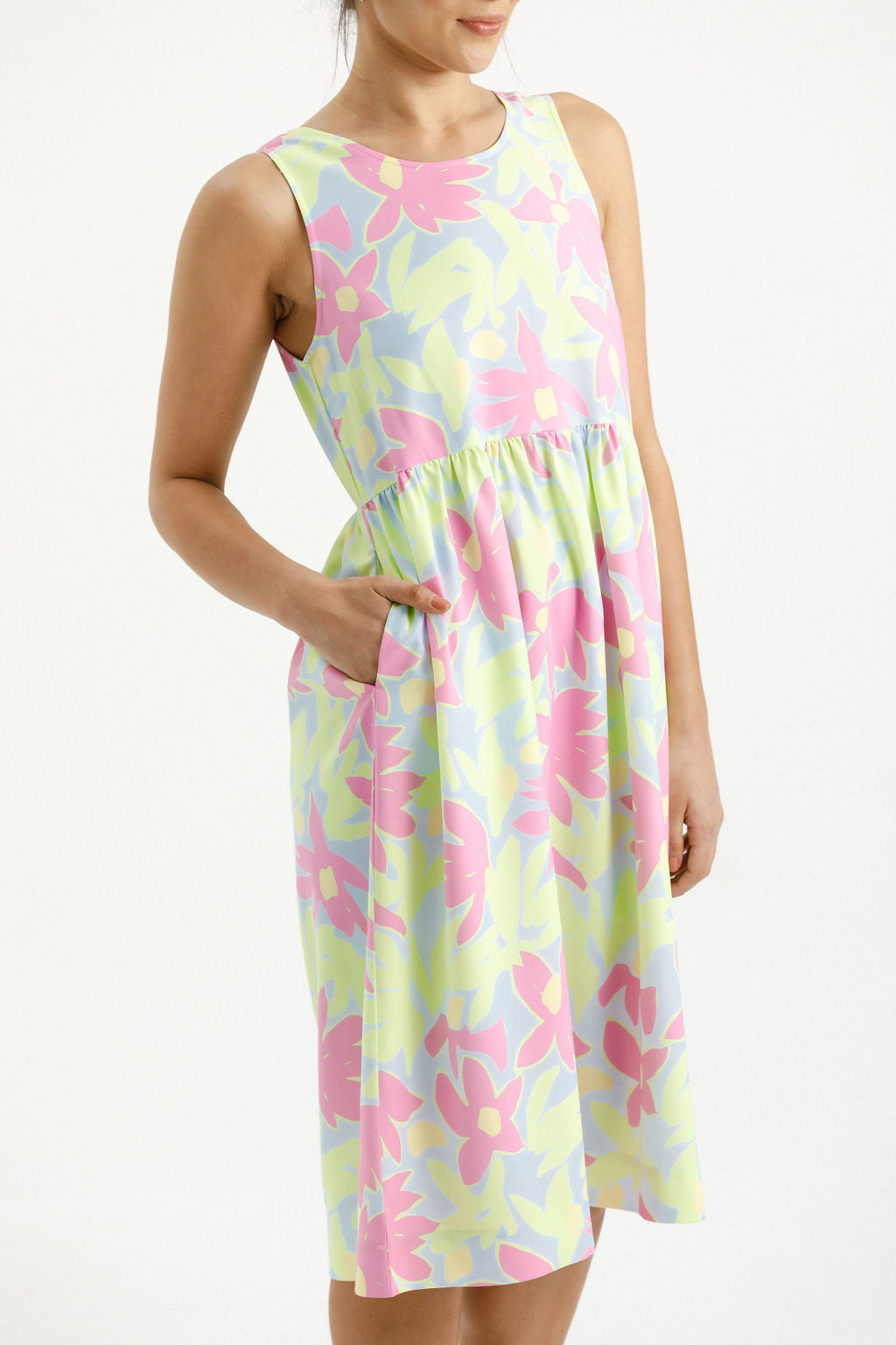 Vita Dress Lime Daisies