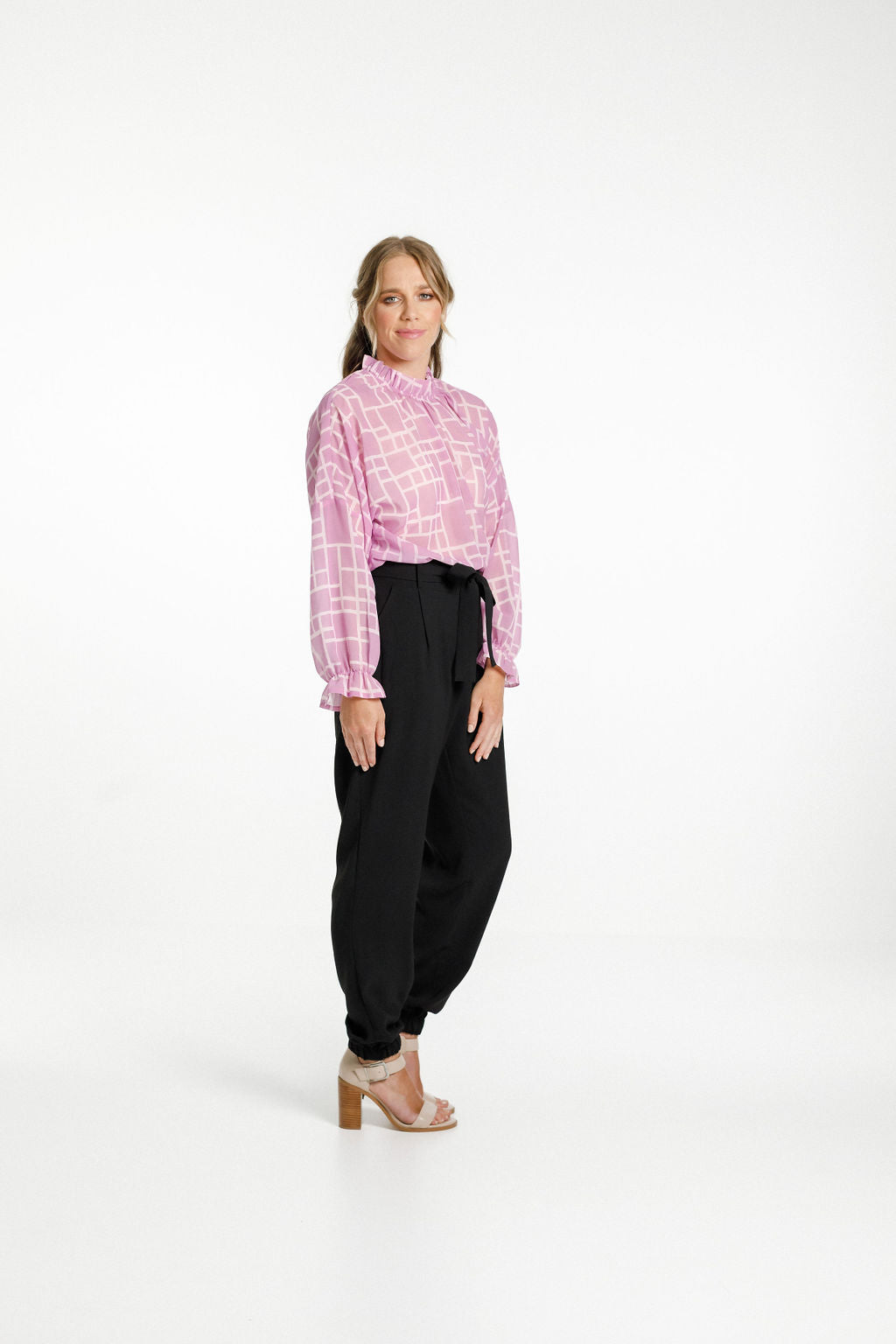 Flynn Top Pink Bloom Print