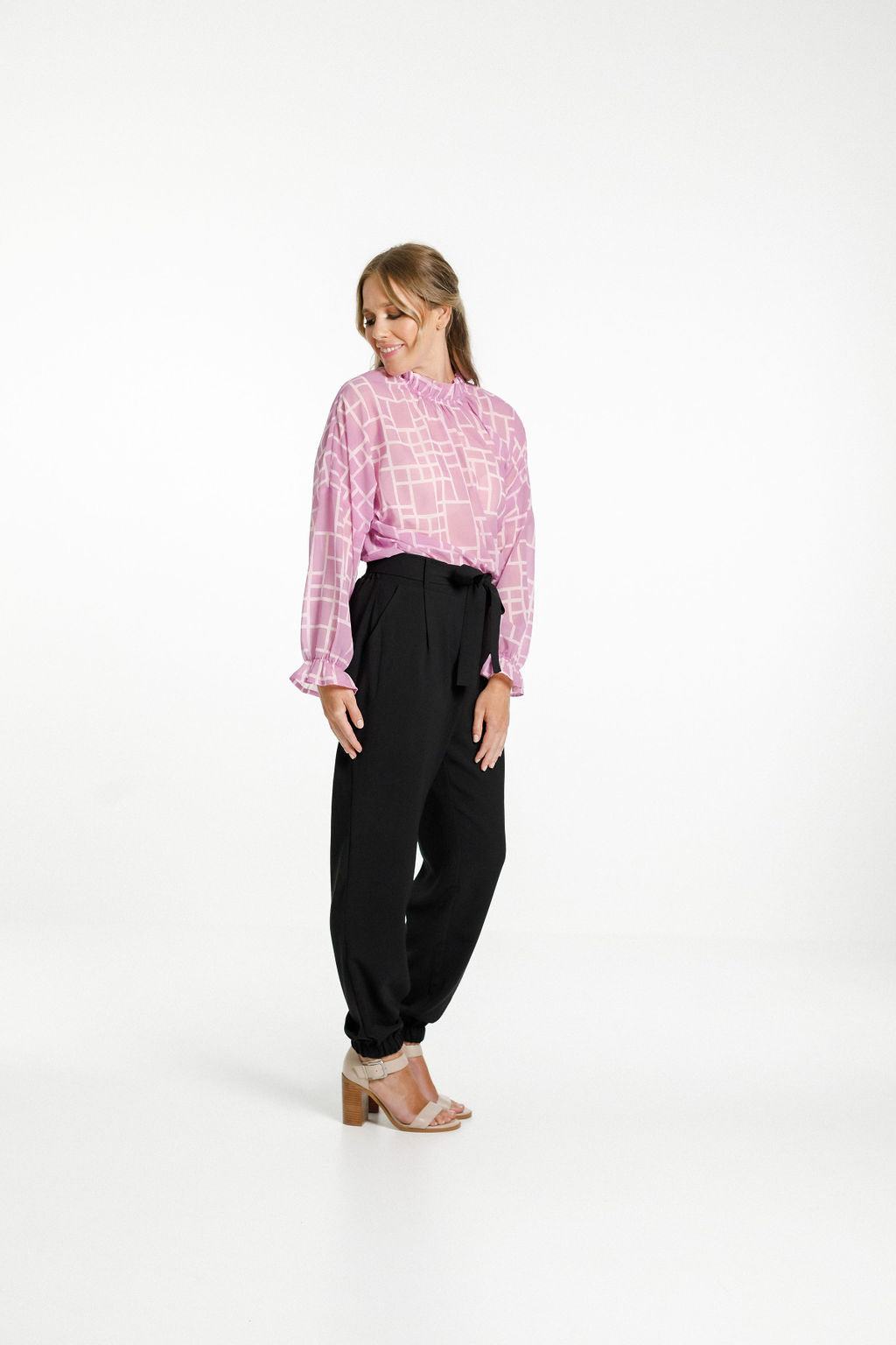 Flynn Top Pink Bloom Print