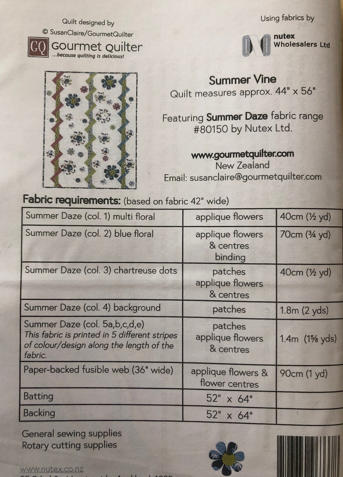 Summer Vine Quilt Pattern