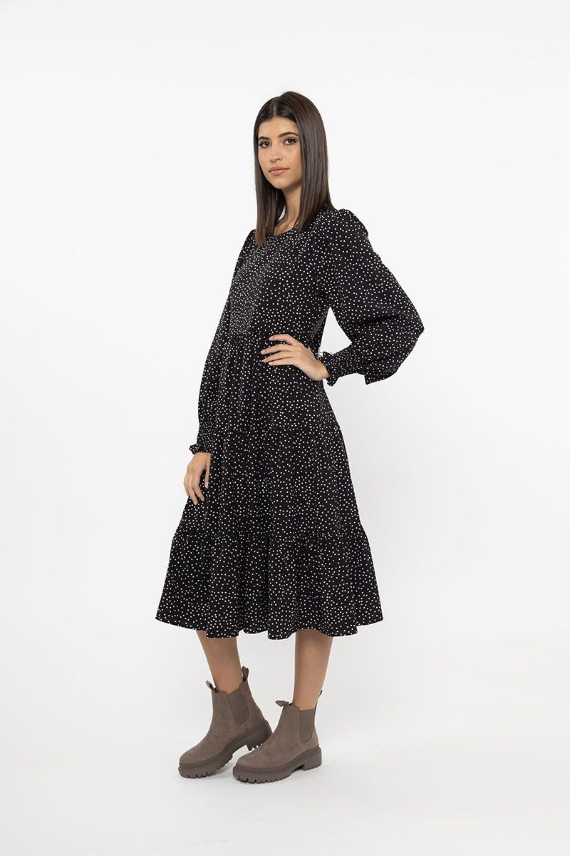 Complete Midi Dress Black/White Spot