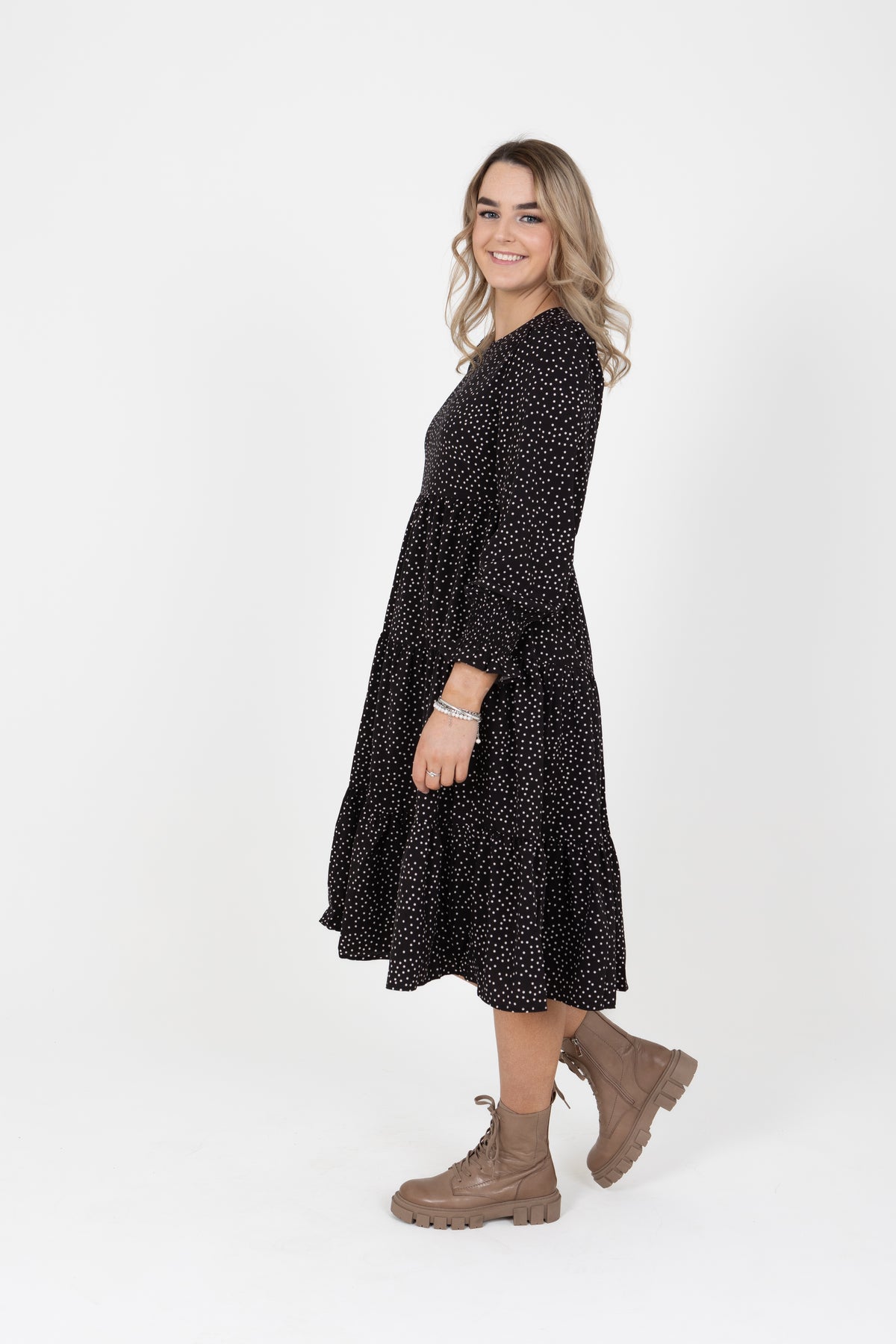 Complete Midi Dress Black/White Spot