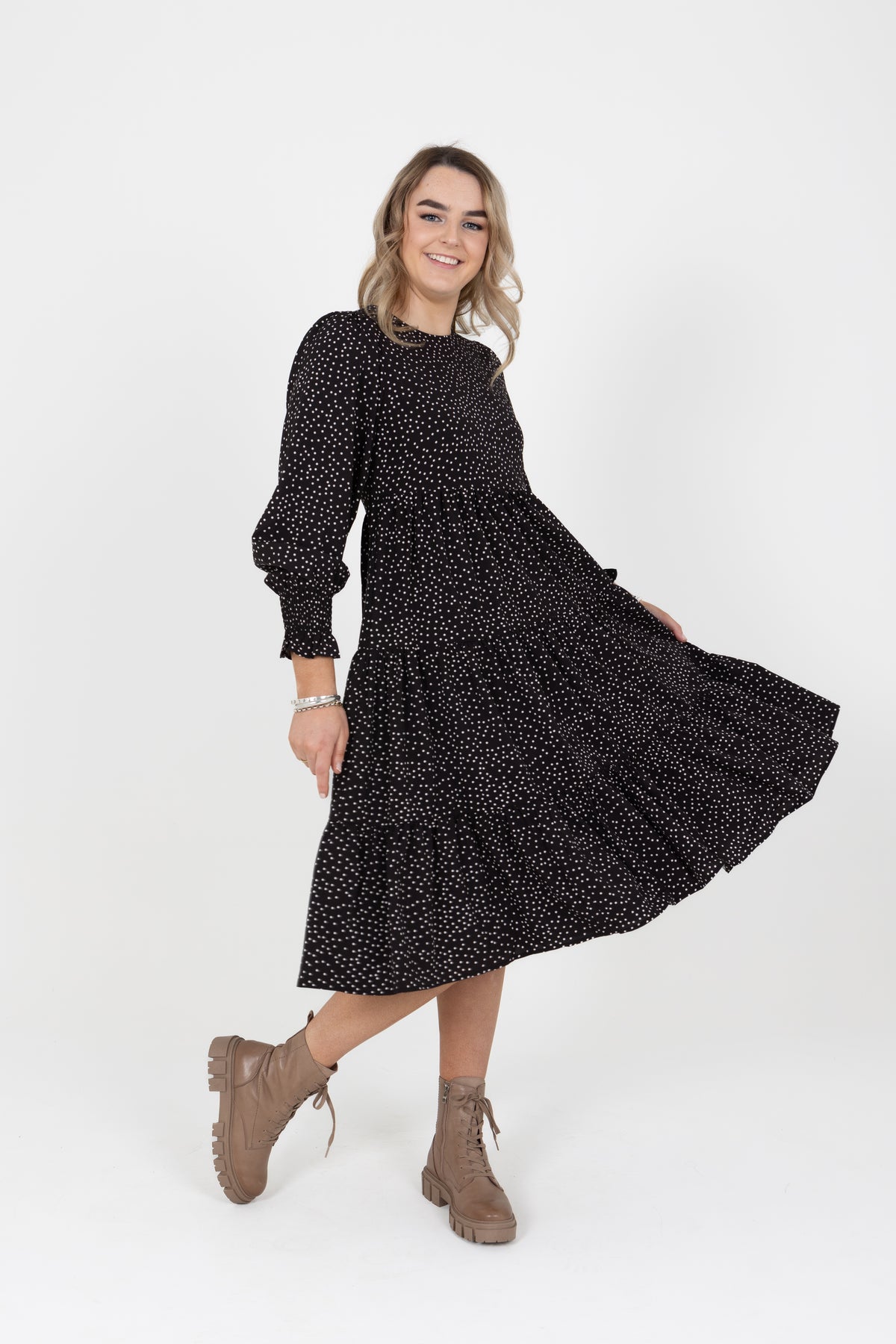 Complete Midi Dress Black/White Spot