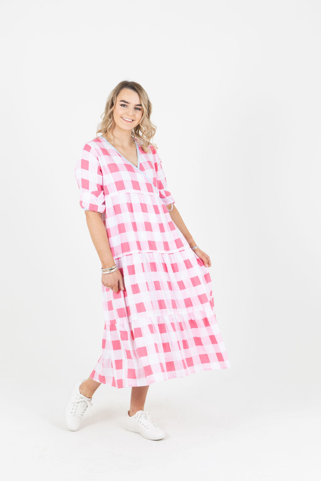 Maddie Dress Pink Check