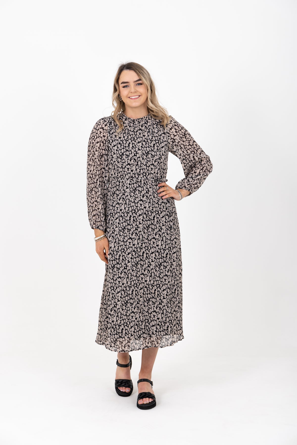 Imagine Maxi Shift Dress Blush Crinkle