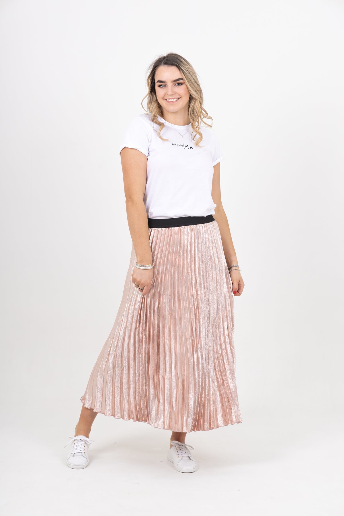 Sunray Pleated Skirt Rose Gold