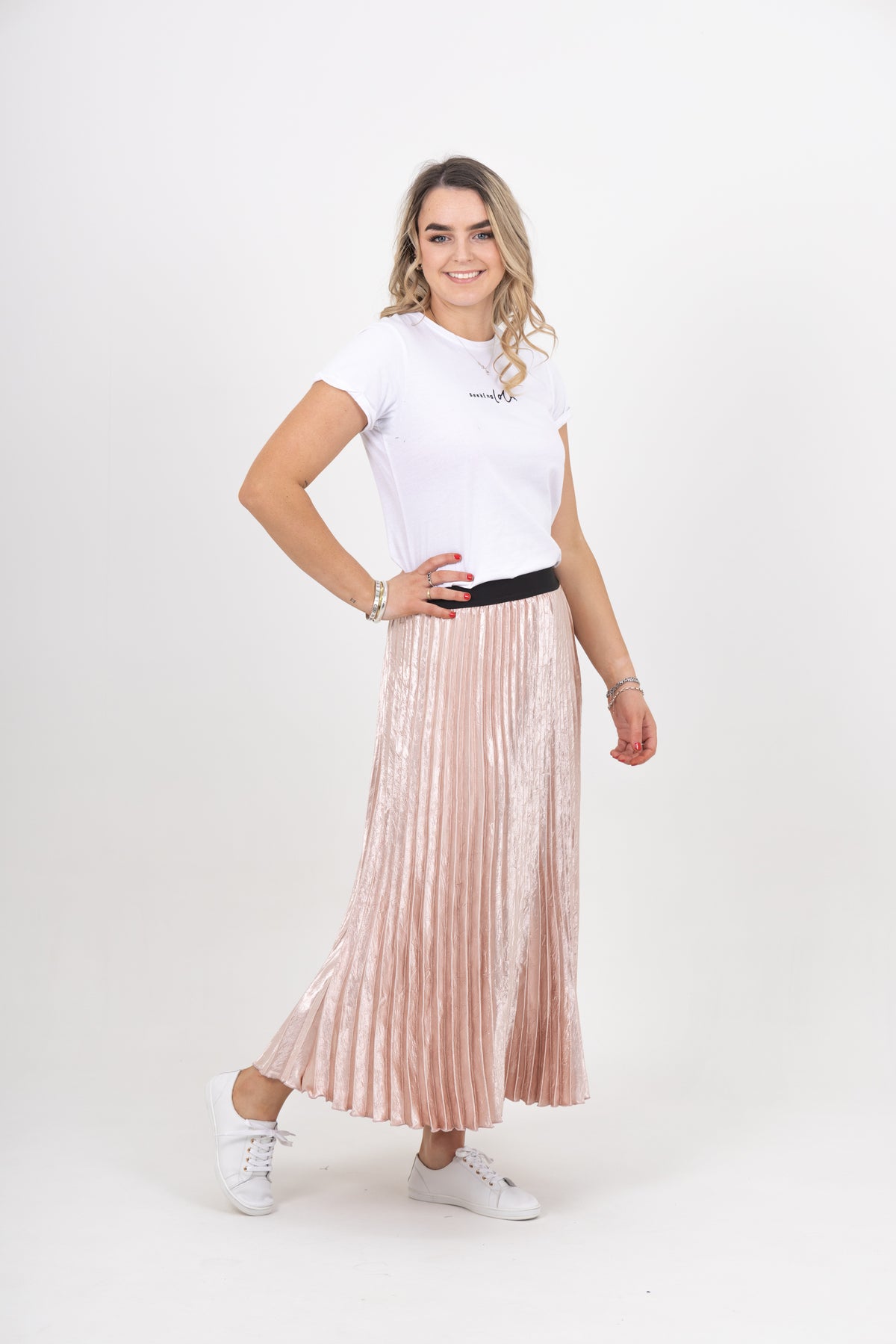 Sunray Pleated Skirt Rose Gold