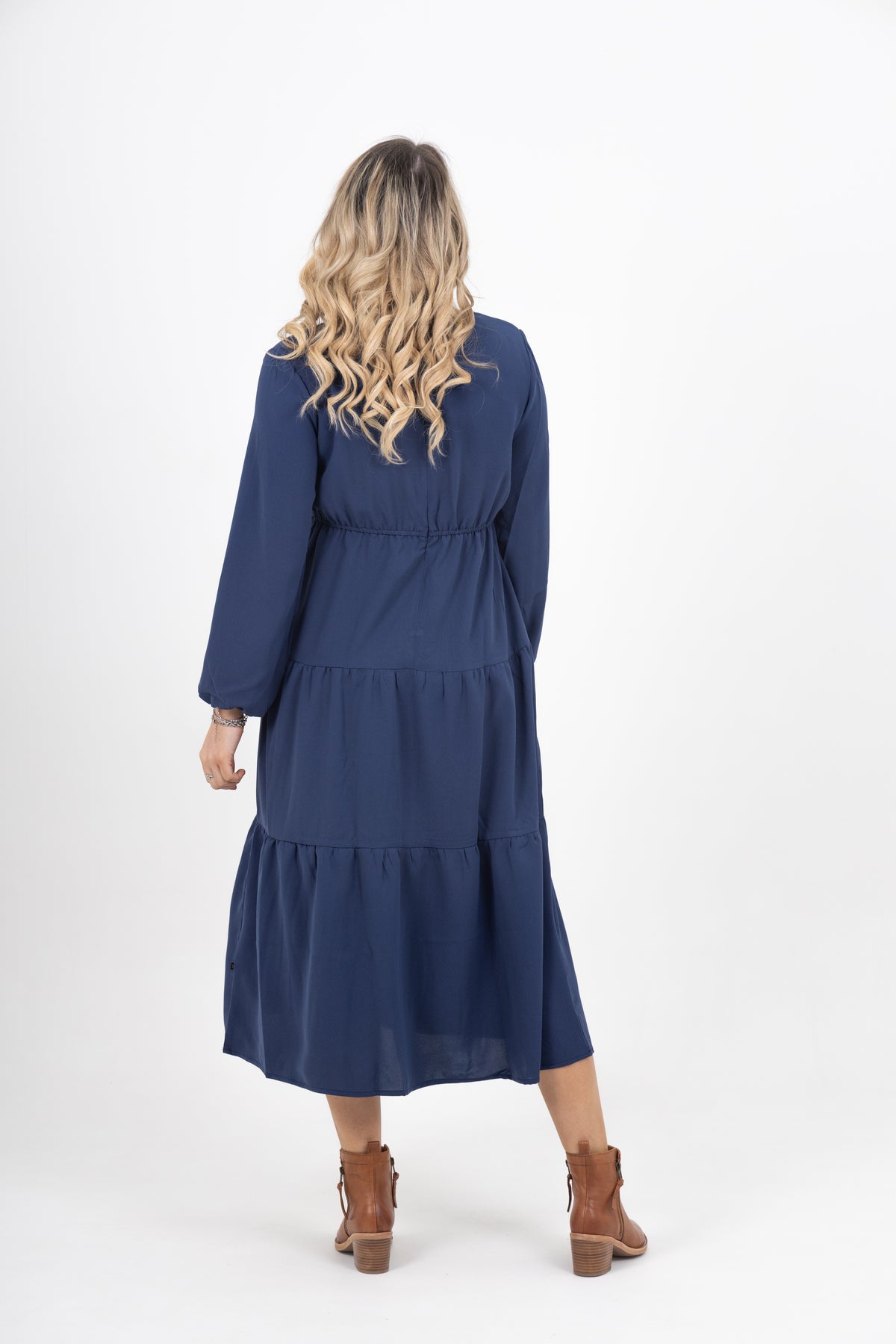 Flora Dress Indigo Blue