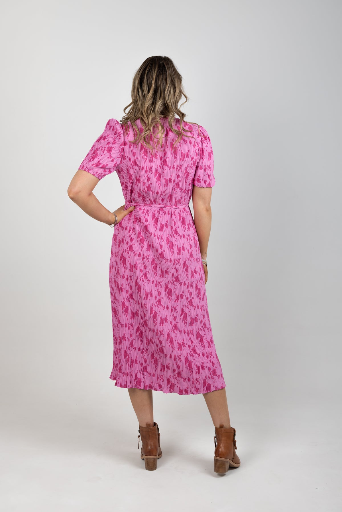 Pink Rose Crinkle Guest Dress - EXCLUSIVE TO MINT