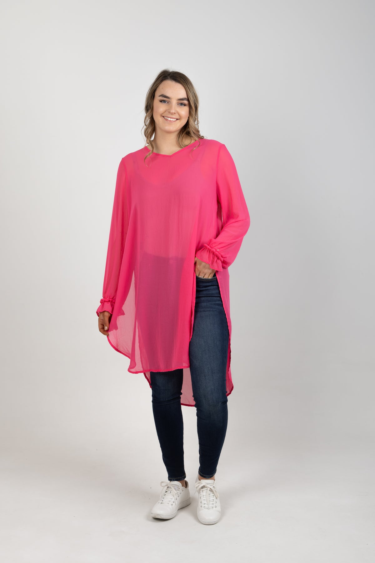 V Neck Opal Tabard Pink