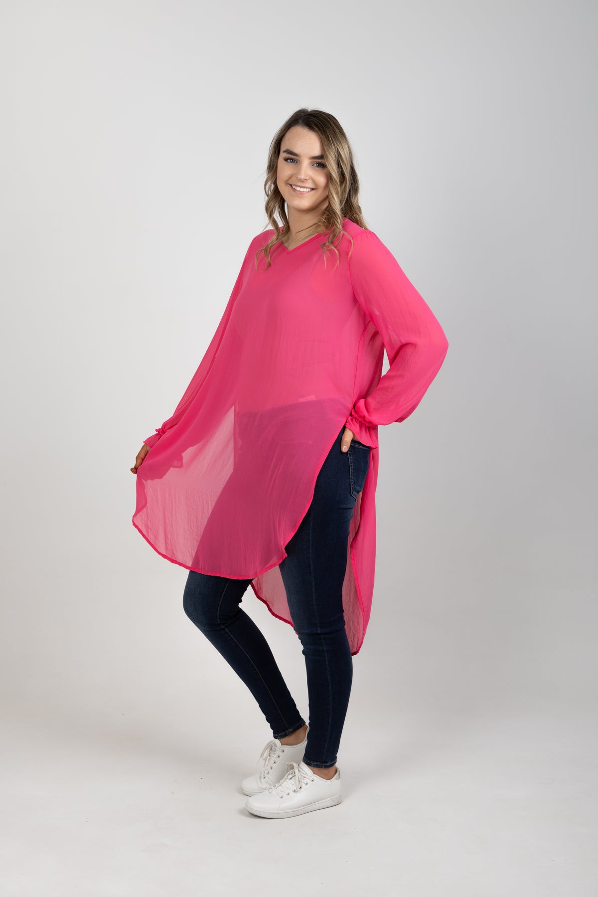 V Neck Opal Tabard Pink