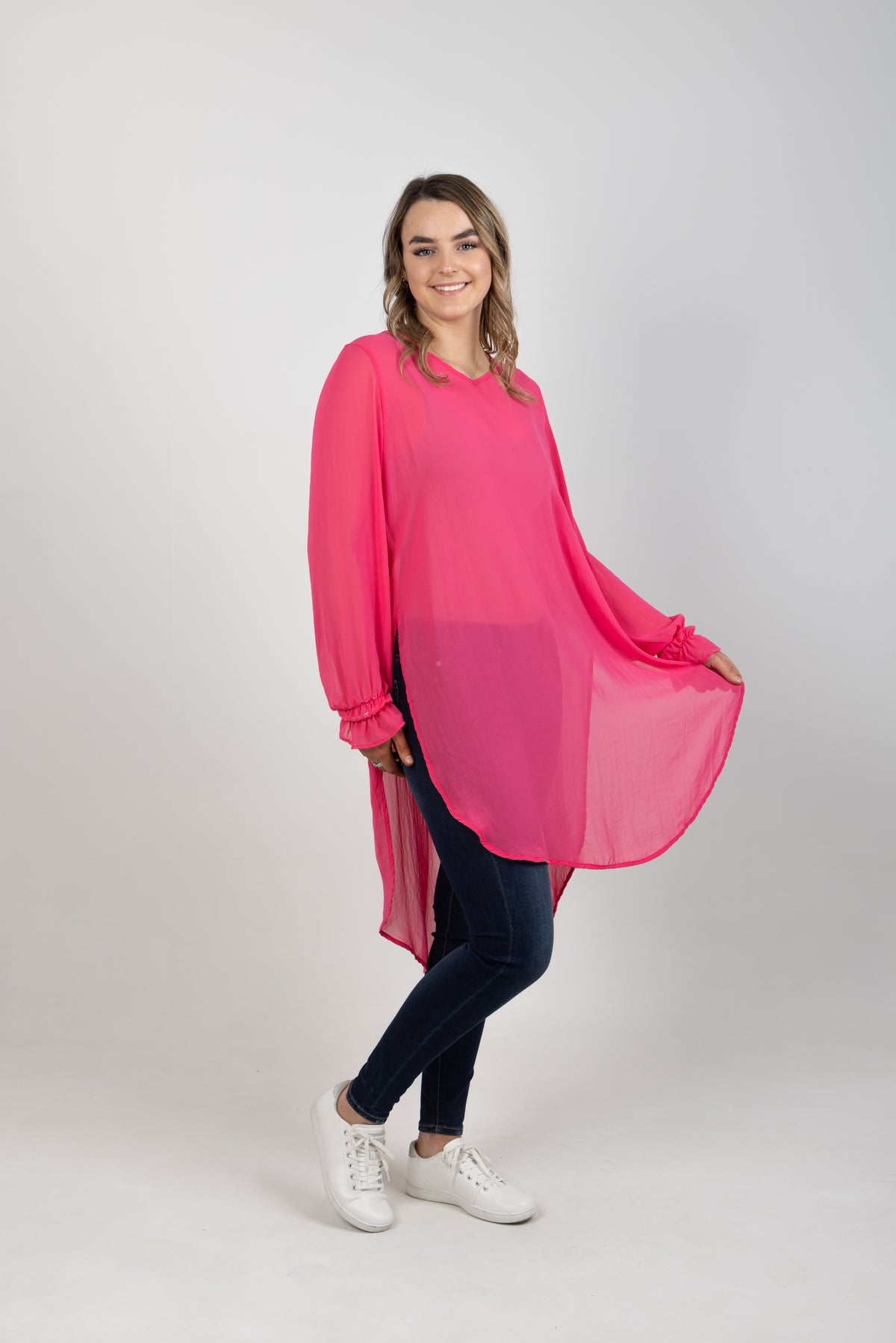 V Neck Opal Tabard Pink