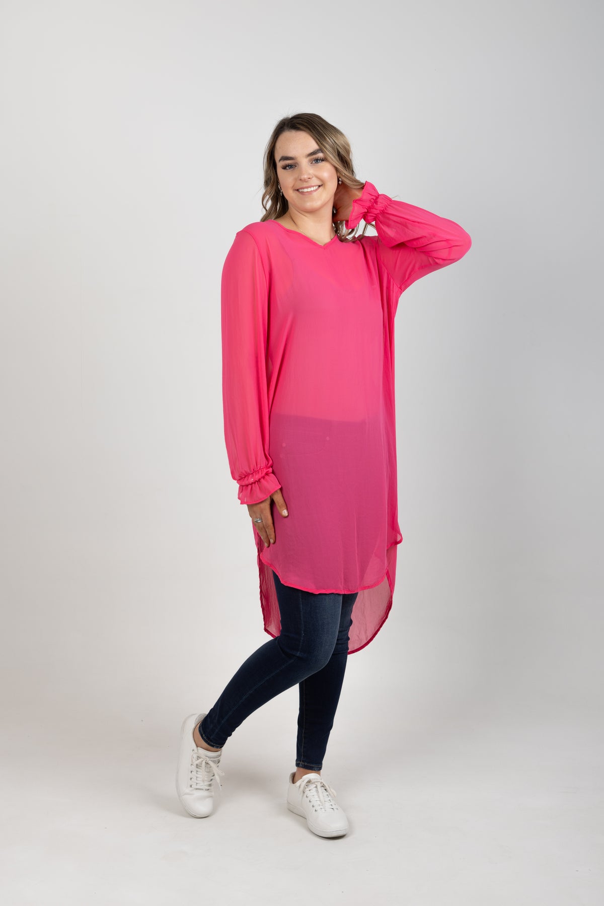 V Neck Opal Tabard Pink