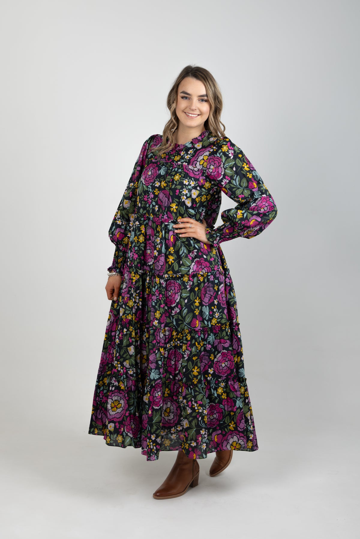 Carla Maxi Dress Long Sleeve Cotton