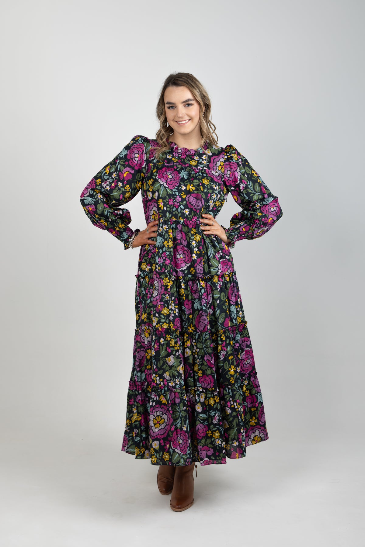 Carla Maxi Dress Long Sleeve Cotton