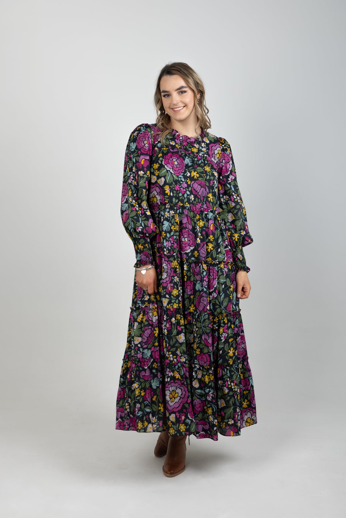 Carla Maxi Dress Long Sleeve Cotton