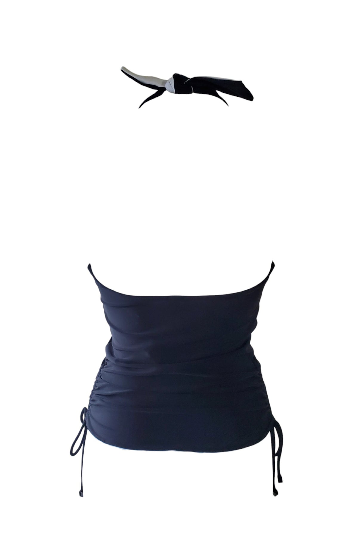 Drawstring Reversible Tankini Black/ White