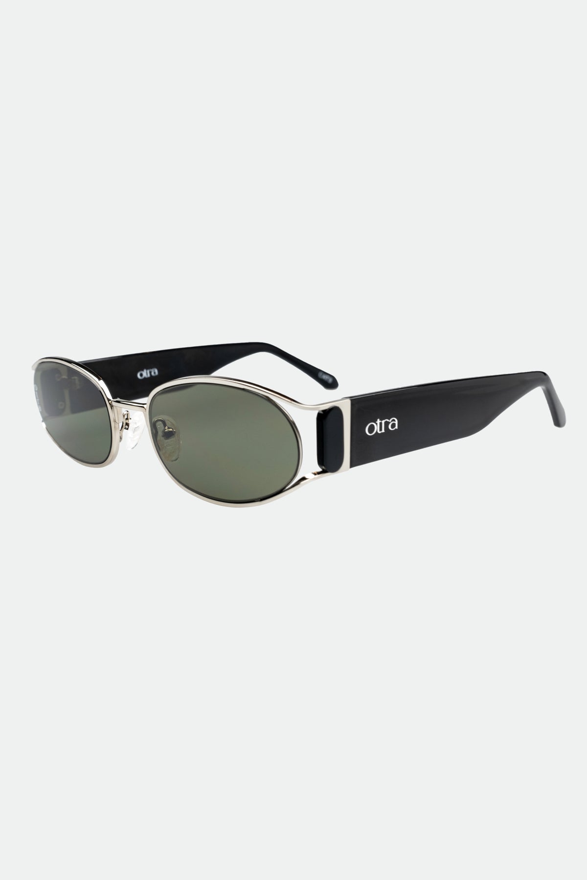 Polly Silver Black/Green Sunnies