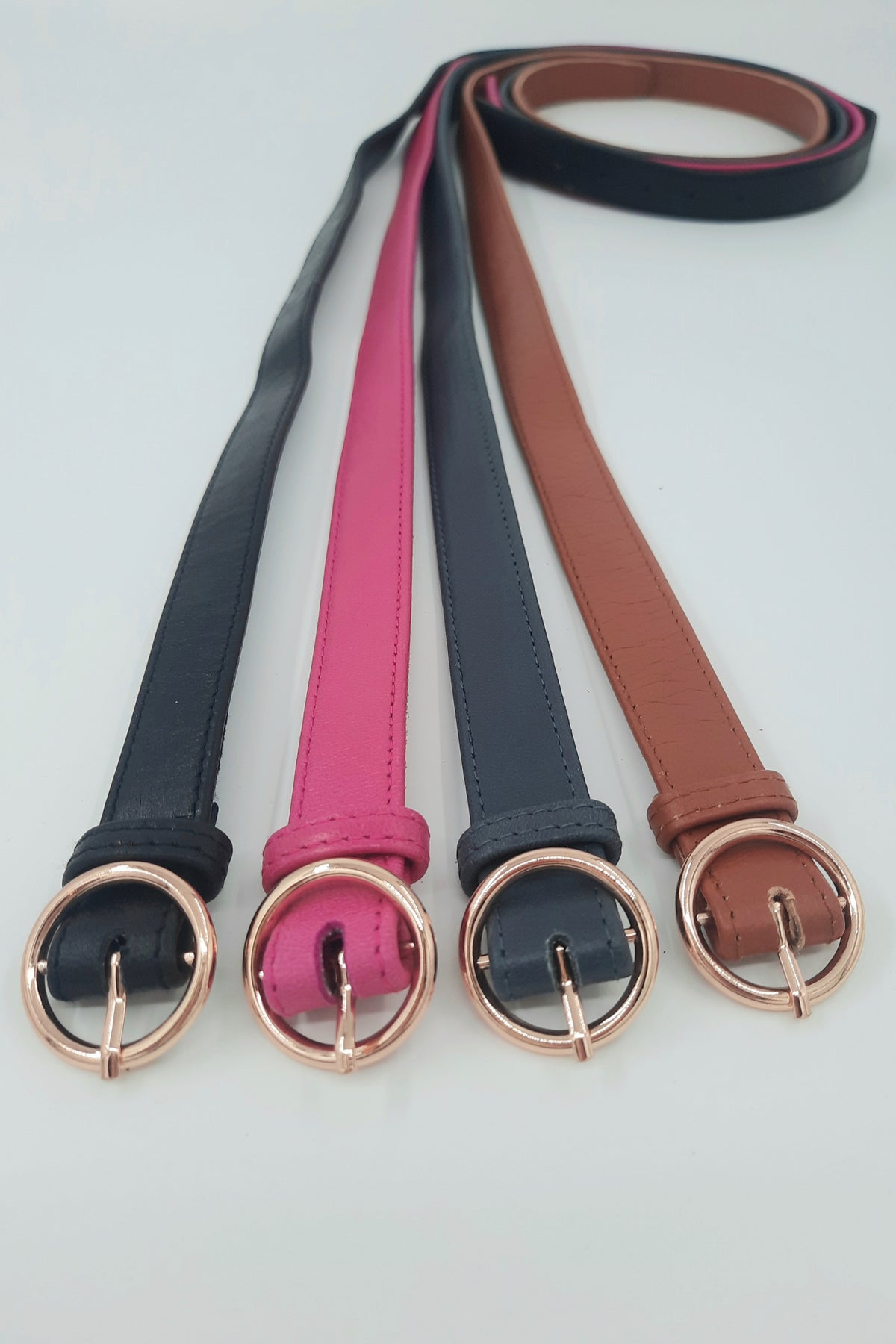 Pippa Leather Belt Navy