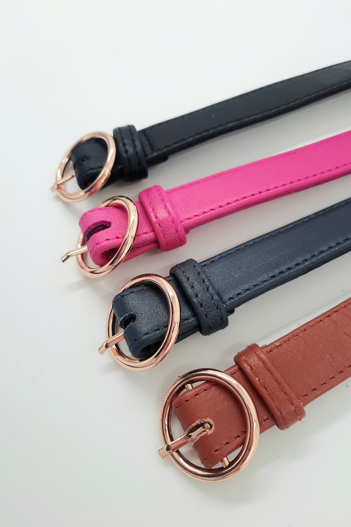 Pippa Leather Belt Raspberry