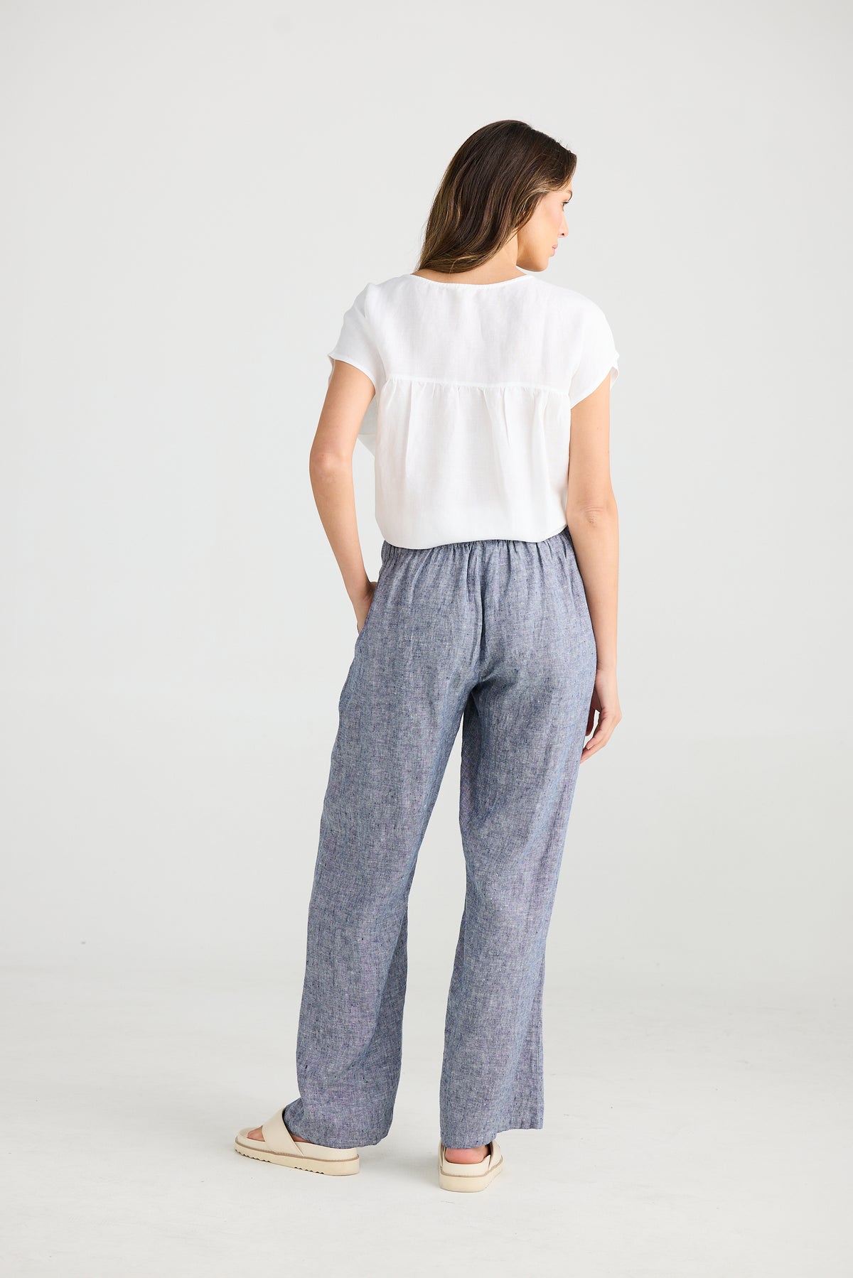 Souk Pant Navy Fleck