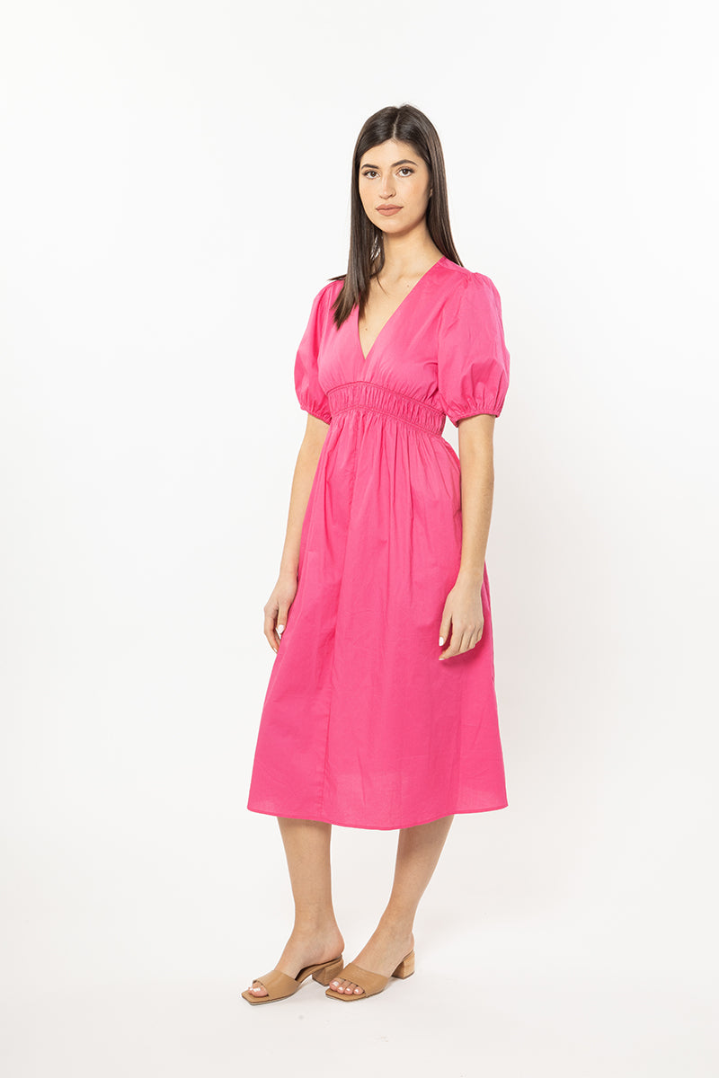 Ashley Dress Hot Pink Poplin - EXCLUSIVE TO MINT