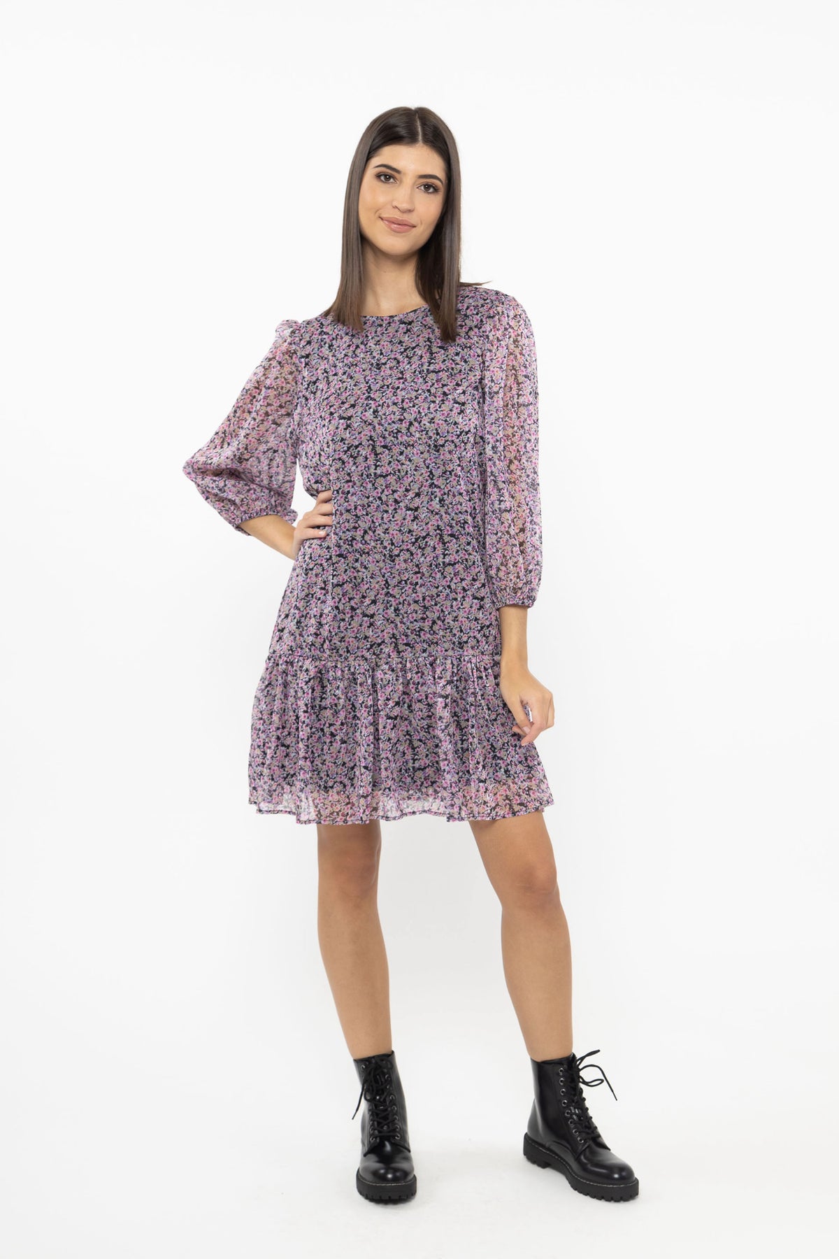 Adeline Dress Magenta Floral