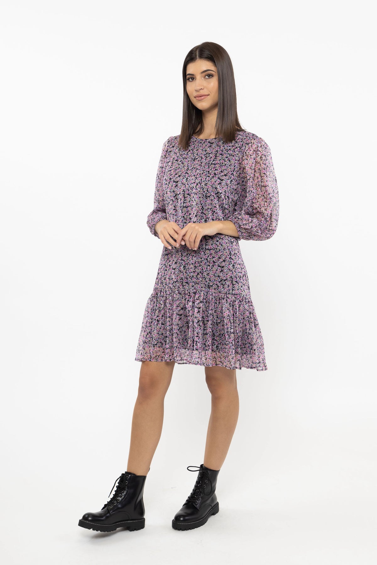 Adeline Dress Magenta Floral